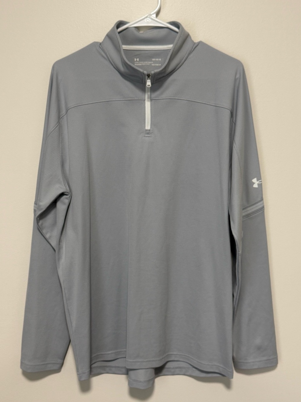 Under Armour HeatGear Men’s Large Gray 1/4 Zip Golf Performance Pullover